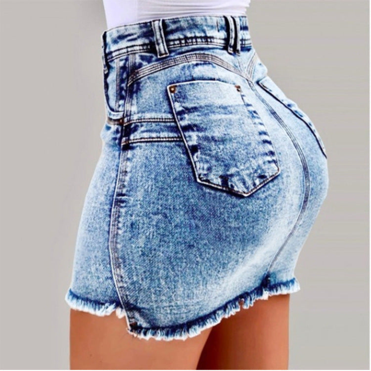 High Waist Sexy Pencil Jeans Skirt – Figurbetonter Denim-Minirock
